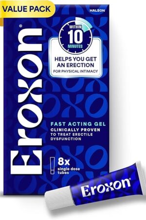 Eroxon Erectile Dysfunction Treatment Gel, New Clinically Proven Topical Gel, Helps Get an Erection Within 10 Minutes, 8 Single Use Tubes