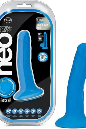 Blush Neo Elite 55" Realistic Silicone Dildo, Ultrasilk Smooth, Sensa Feel - Suction Cup, Harness Compatible, Soft Yet Firm, Anal or Pegging Penis Adult Sex Toy for Women, Men & Couple - (Neon Blue)