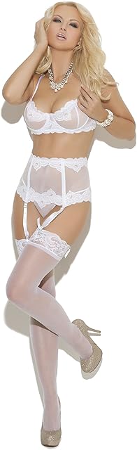 EM-5754X, Embroidered mesh underwire bra Set 44 Black