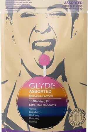 Assorted Flavored Ultra Thin Condoms - 10 Count - Organic Flavor Extract, Ultra-Thin, Vegan, Non-Toxic, Medium Size Natural Rubber Latex, 53mm Yummy Standard Fit
