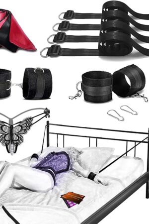 BDSM Kit Sex Bondage Restraints Toys,13Pcs Adult Sex Toys Set for Bed Sex Games incl Bondaged Straps Hundcuffs Paddle Blindfold, Bondage Gear & Accessories for Couples Men Women