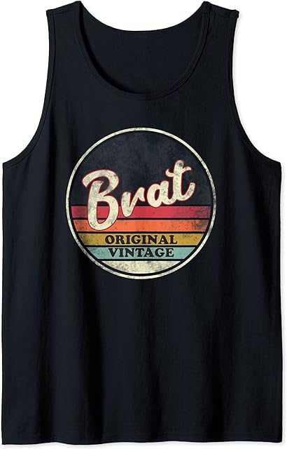 Brat Original Vintage Style Sun BDSM Kink Role Play Gift Tank Top