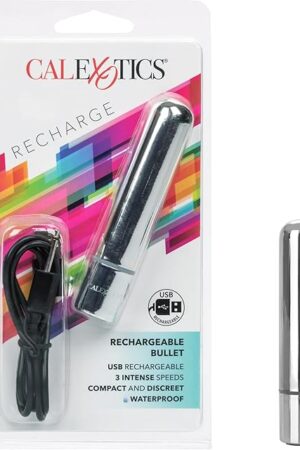 CalExotics Rechargeable Bullet - Adult 3 Speed Vibe Massager - Waterproof Travel Size Sex Toys for Couples - Silver