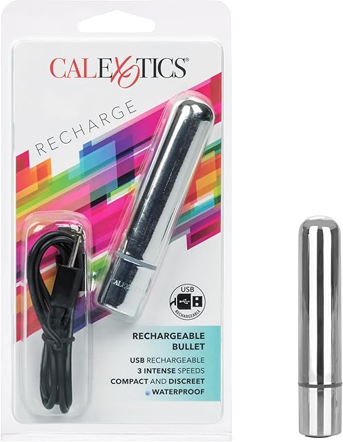 CalExotics Rechargeable Bullet - Adult 3 Speed Vibe Massager - Waterproof Travel Size Sex Toys for Couples - Silver
