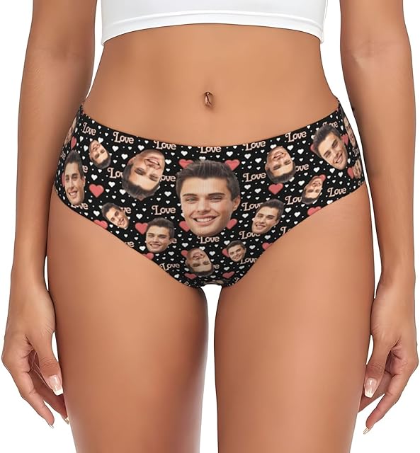 Custom Underwear for Women,Personalized Sexy underwear Panties with Face Picture,Funny Gifts for Her Girlfriend