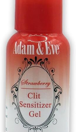 Adam and Eve Strawberry Clit Sensitizer Gel, Tingling Gel for Increased Clitoral Sensitivity and Intense Orgasms, Flavored Lickable Formula Enhances Stimulation, Great for Solo Play and Foreplay, 1 oz