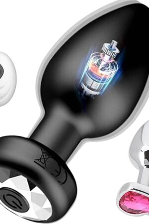 Anal Plug Sex Toys Vibrator, 2Pcs Anal Plug Set, 10 Vibrating Modes, Remote Control Prostate Massager Butt Plug, Waterproof G-spot Stimulator Toy for Gay Men Couple