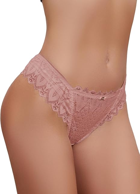 Women V Cut Bow Knot Lace Sexy Panties Romantic Cheeky Lingerie Underwear Briefs