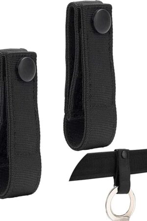 2 PCS Handcuff Strap, Handcuff Holder, Hinged Cuffs Carrier Quick Release Clip Hook for ASP Handcuff for Duty Belt Law Enforcement Police Sheriff