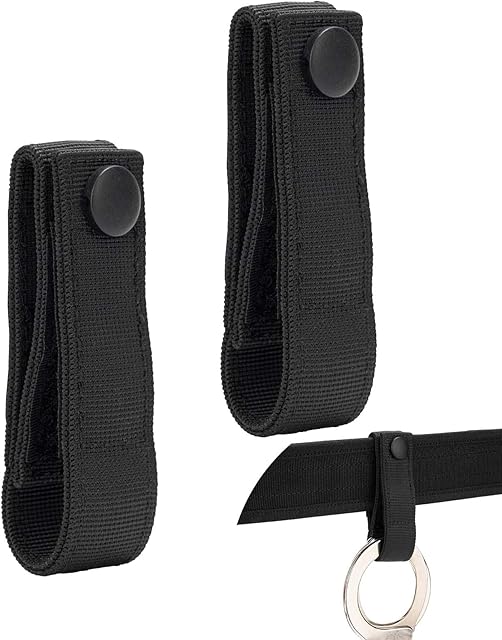 2 PCS Handcuff Strap, Handcuff Holder, Hinged Cuffs Carrier Quick Release Clip Hook for ASP Handcuff for Duty Belt Law Enforcement Police Sheriff