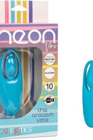 CalExotics Neon Vibes The O Vibe ? Silicone Rechargeable Finger Panty Teaser Vibrator - Travel Sized Adult Sex Toys for Women ? Teal