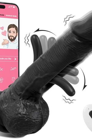 Flapping Dildo Sex Toys for Women, Realistic Vibrator for Remote & App Control G Spot Vibrator with 9 Flapping 9 Vibration Modes Anal Stimulation, Adult Toys for Famale Couple-Black