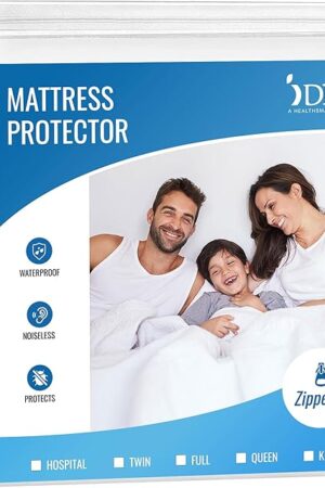 DMI Waterproof Mattress Protector and Mattress Cover, Encased Zippered Fit, Twin, Packaging may vary