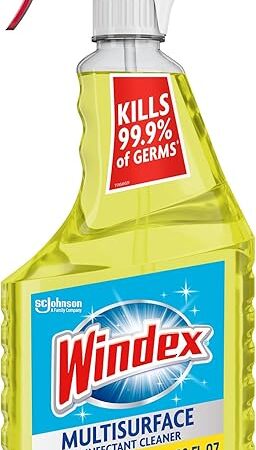 Windex Multipurpose Cleaner Disinfectant Spray Bottle, Packaging Designed to Prevent Leakage and Breaking, Surface Cleaning Spray, Citrus Fresh Scent, 23 Fl Oz
