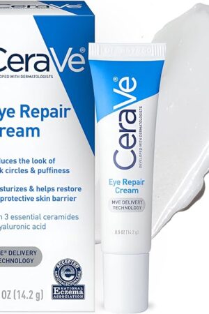 CeraVe Eye Repair Cream, Under Eye Cream For Puffiness And Bags Under Eyes, Hyaluronic Acid + Niacinamide + Marine Botanical Complex, Oil Free & Opthalmologist Tested
