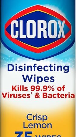 Clorox Disinfecting Wipes, Bleach Free Cleaning Wipes, Crisp Lemon, 35 Count (Package May Vary)