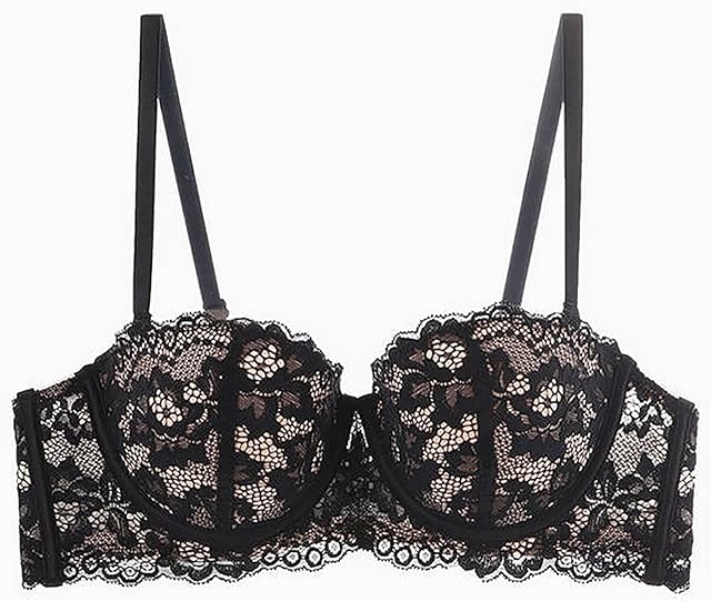 Lace Bras for Women Sexy Push Up Bra Sheer Balconette See-Through Underwire Unlined Comfortable Lace Bras