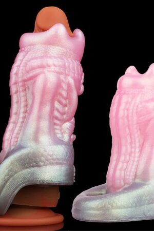 5.11in Penis Enlarger SleeveReusable Monster Silicone Dildo Hollow Sleeve Men Penis Girth Enlargement Sleeve with Cock Ring Adult Sex Toys Sleeve for Men Ejaculation Delay