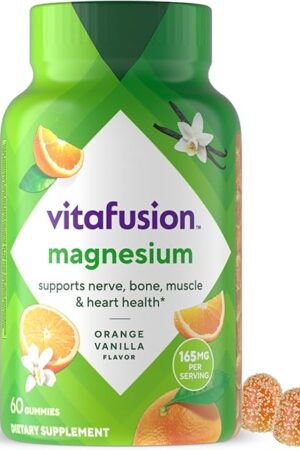 vitafusion Magnesium Gummy Supplement, Bring calm to your vitamin routine, Tropical Citrus Flavor, 60 Gummies