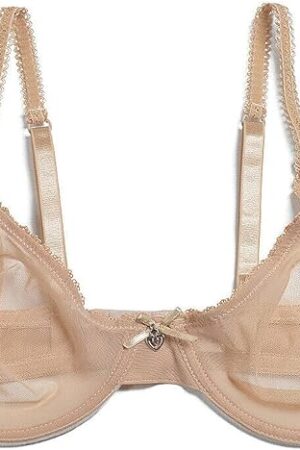 Bras for Women Sexy Unlined Mesh Underwire Supportive Balconette Non Padded Sheer Bra