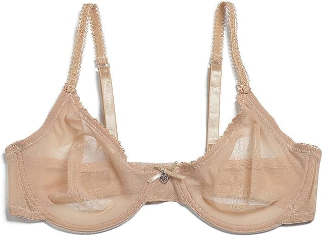 Bras for Women Sexy Unlined Mesh Underwire Supportive Balconette Non Padded Sheer Bra