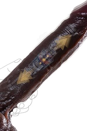 11 inch BBC Thrusting Dildo Sex Toys - Big Black Dildos with 7 Thrusting & 10 Vibrating & Heating Modes, Realistic Thick Silicone Dildo for Anal Clit G-Spot, Hands-Free Play Adult Toys for Women Men