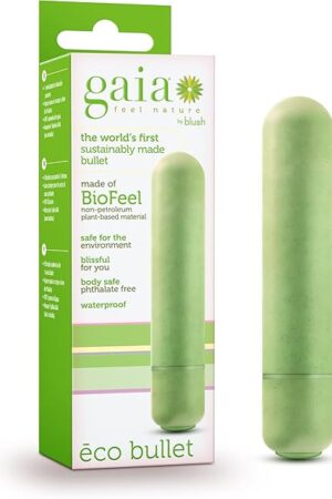 Blush Gaia Eco Small Bullet Vibrator ? 4" Waterproof Mini Vibe G Spot Nipple Clitoral Stimulator | Plant-Based BioFeel Material | Vaginal & Anal Massager | Vibrating Adult Sex Toys for Women ? Green