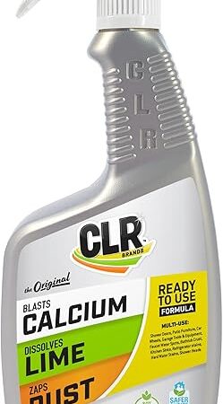 CLR Brands? Calcium, Lime & Rust Remover, Blasts Calcium, Dissolves Lime Deposits, Zaps Stubborn Rust Stains and Hard Water Deposits, 22 Ounce Spray Bottle (Pack of 1)