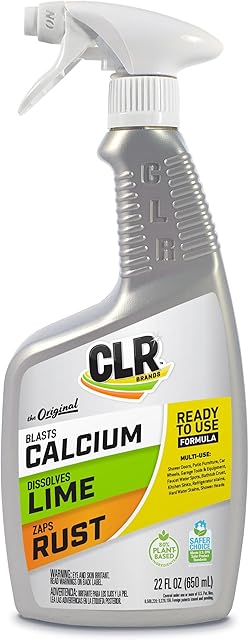 CLR Brands? Calcium, Lime & Rust Remover, Blasts Calcium, Dissolves Lime Deposits, Zaps Stubborn Rust Stains and Hard Water Deposits, 22 Ounce Spray Bottle (Pack of 1)