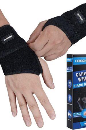Carpal Tunnel Wrist Brace,2Pack Wrist Support Brace Adjustable Wrist Strap Reversible Wrist Brace for Sports Protecting/Tendonitis Pain Relief/Carpal Tunnel/Arthritis-Right&Left