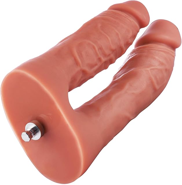 Hismith 6.5" Double Penetrator Silicone Dildo for Premium for Sex Machine with KlicLok System, 5.5" Insertable Length, Vaginal and Anal Pleasure Toy - Amazing Series