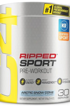 C4 Ripped Sport Pre Workout Powder Arctic Snow Cone - NSF Certified for Sport + Sugar Free Preworkout Energy Supplement for Men & Women - 135mg Caffeine + Weight Loss - 30 Servings