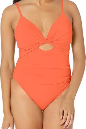 Women's Island Goddess Twist Keyhole One Piece Swimsuit