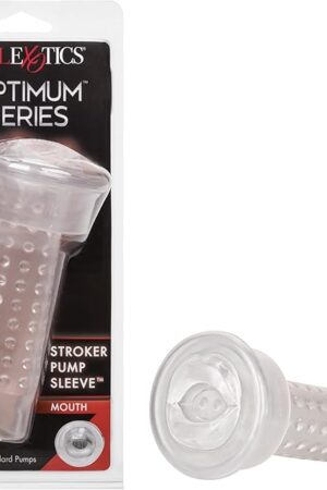 CalExotics Optimum Series Stroker Mouth Pump Sleeve - Male Silicone Masturbation Sleeve - 625 Inch Adult Male Masturbator Sex Toy ? Clear