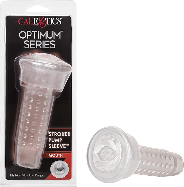 CalExotics Optimum Series Stroker Mouth Pump Sleeve - Male Silicone Masturbation Sleeve - 625 Inch Adult Male Masturbator Sex Toy ? Clear