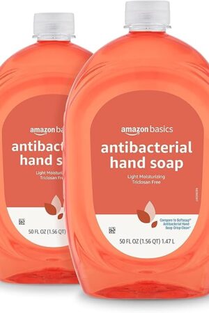 Amazon Basics Liquid Hand Soap Refill, Light Moisturizing, Triclosan-Free, Citrus, 50 Fl Oz (Pack of 2) (Previously Solimo)