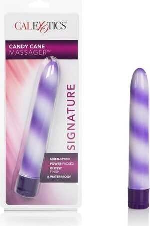 California Exotics Waterproof Candy Cane Vibrator, Purple, 7"