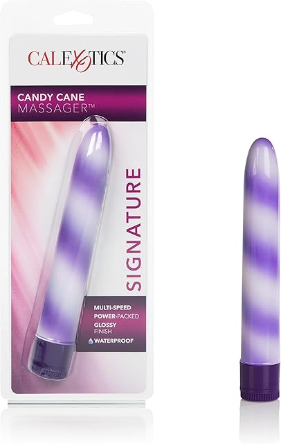 California Exotics Waterproof Candy Cane Vibrator, Purple, 7"