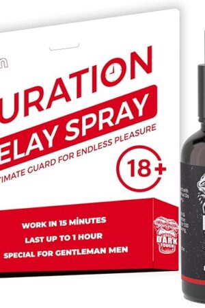 Dark Touch Delay Spray for Men - Doctor Recommended Formula Male Desensitizing Spray - Last Longer in Bed - Premature Climax Controller - 240 Sprays in Delay Sprayer for Long Last Men - 30 ML
