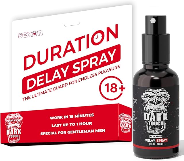 Dark Touch Delay Spray for Men - Doctor Recommended Formula Male Desensitizing Spray - Last Longer in Bed - Premature Climax Controller - 240 Sprays in Delay Sprayer for Long Last Men - 30 ML