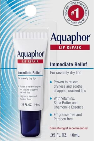 Aquaphor Lip Repair Ointment - Long-lasting Moisture to Soothe Dry Chapped Lips - 35 fl oz Tube