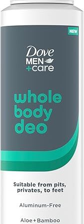 Dove Men+Care Whole Body Deo Aluminum-Free Deodorant Spray Aloe + Bamboo Suitable from Pits, Privates, to Feet 4 oz