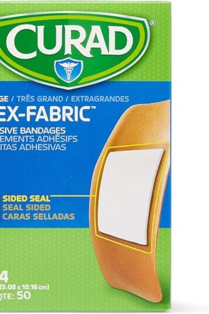 CURAD Flex-Fabric Adhesive Bandages, X-Large 2x4, 50 Count