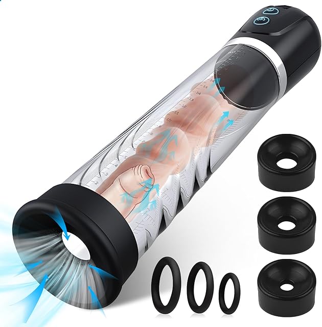 Electric Penis Vacuum Pump-Adult Male Toy Enlargement Extend Pump with 3 Automatic Suction Modes,Enhanced Penis Stimulation Automatic Male Masturbator Penis Pumps Male Sex Toys for Men Erections