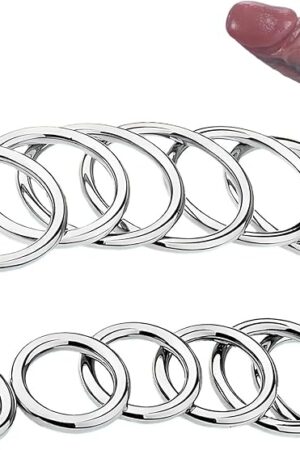 14 PCS Metal Male Cock Ring Binding Set Stainless Steel Bondage Penis Stretcher Sex Toy