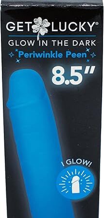 Get Lucky 8.5 Inch Dildo, Suction Cup Base for Hands-Free Play, Lifelike Texture for G-Spot Anal or Clitoral Stimulation, Sex Toys for Men Women Couples, Great for Beginners, Blue (Glow-in-The-Dark)