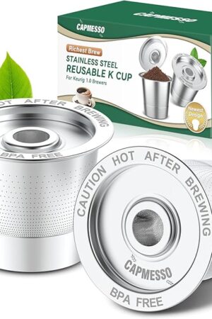 2 Pack Reusable K Cups Coffee Pods for Keurig 1.0: Stainless Steel Refillable K Cup - Reusable Coffee Filter for Keurig 1.0 Coffee Maker, Permanent, Eco-Friendly, Innovative Design