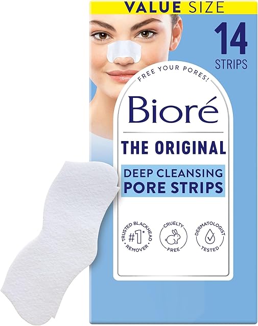 Bior? Original Blackhead Remover Strips, Deep Cleansing Nose Strips With Instant Pore Unclogging, Features C-Bond Technology, Oil-Free, Non-Comedogenic Use, 14 Count
