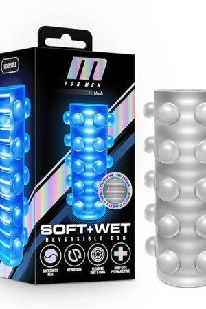Blush M For Men 5" Soft & Wet Reversible Orb Frosted Masturbator - Self-Lubricating 2-in-1 Ribbed & Nubs Penis Sleeve, Ultra-Soft TPE, Open-Ended & Stretchy, Pocket Pussy Stroker Adult Sex Toy for Men