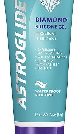 Astroglide Diamond, Premium Waterproof Silicone Gel Personal Lubricant, 3 oz